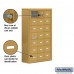 Salsbury Cell Phone Storage Locker - with Front Access Panel - 7 Door High Unit (8 Inch Deep Compartments) - 21 A Doors (20 usable) - Gold - Surface Mounted - Master Keyed Locks